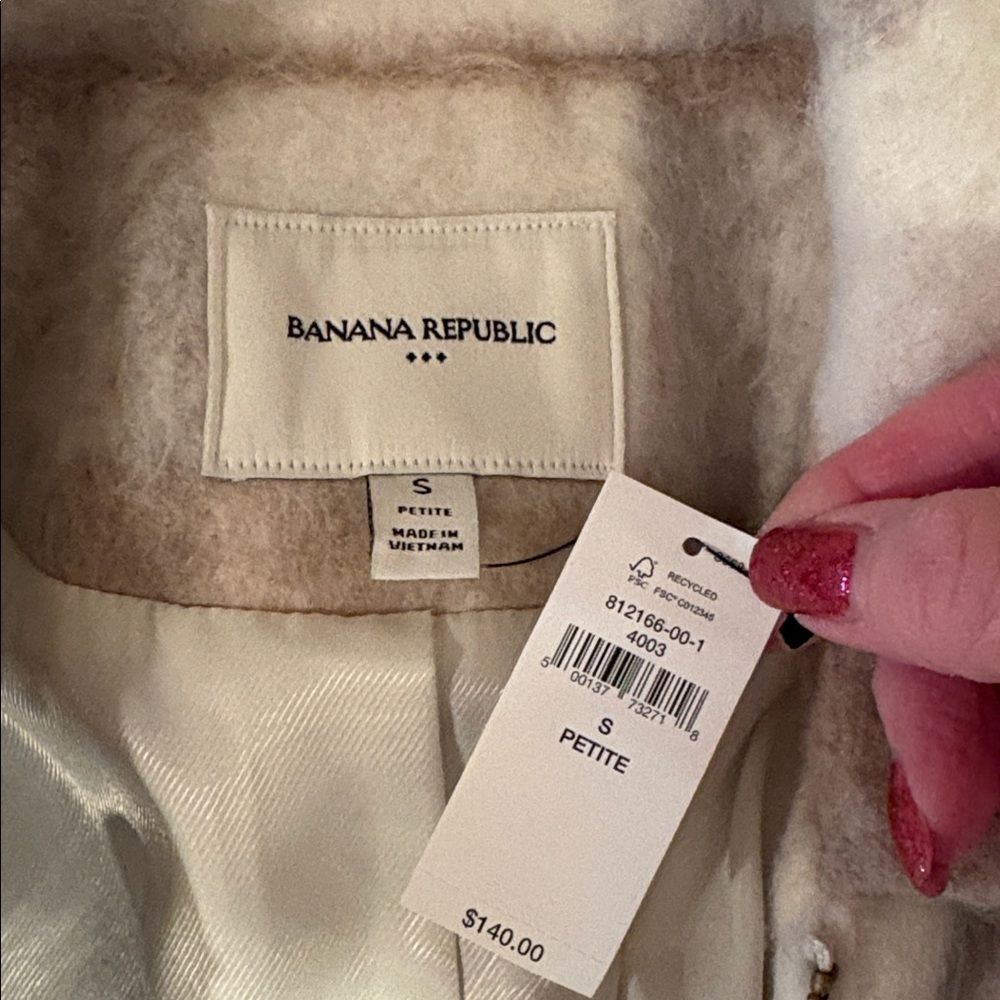 NWT BANANA REPUBLIC PLAID BOUCLE CROPPED JACKET SIZE S PETITE - Picture 11 of 12